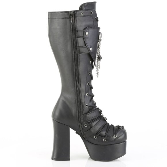 Gothic Platform Lace Up Front Knee High Boots - Picture 4 of 5